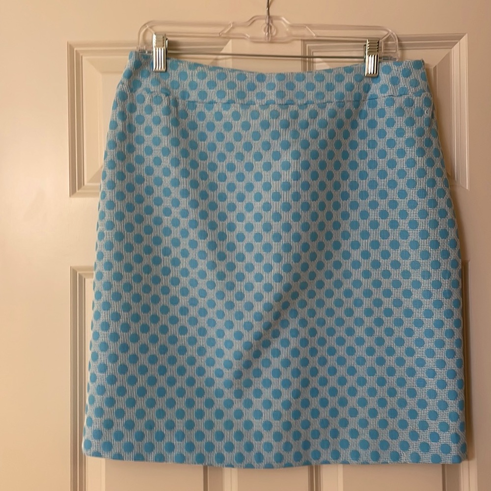 Antonio Melani (Dillards) blue polkadot skirt, size 14